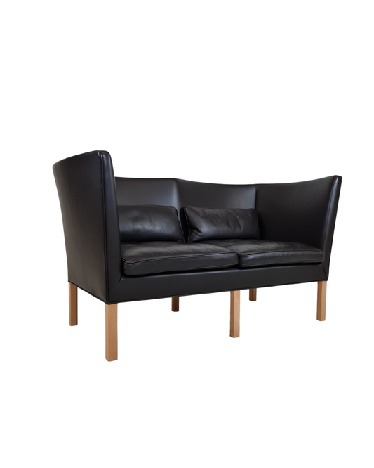 Børge Mogensen, model 2214, Fredericia Furniture, Leather and Oak