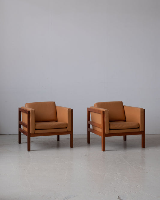 Mahogany armchairs by Christian Hvidt, manufactured at Søborg Møbler (good condition)