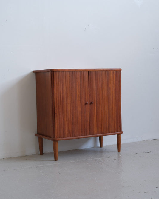 Danish teak cabinet with tambour doors