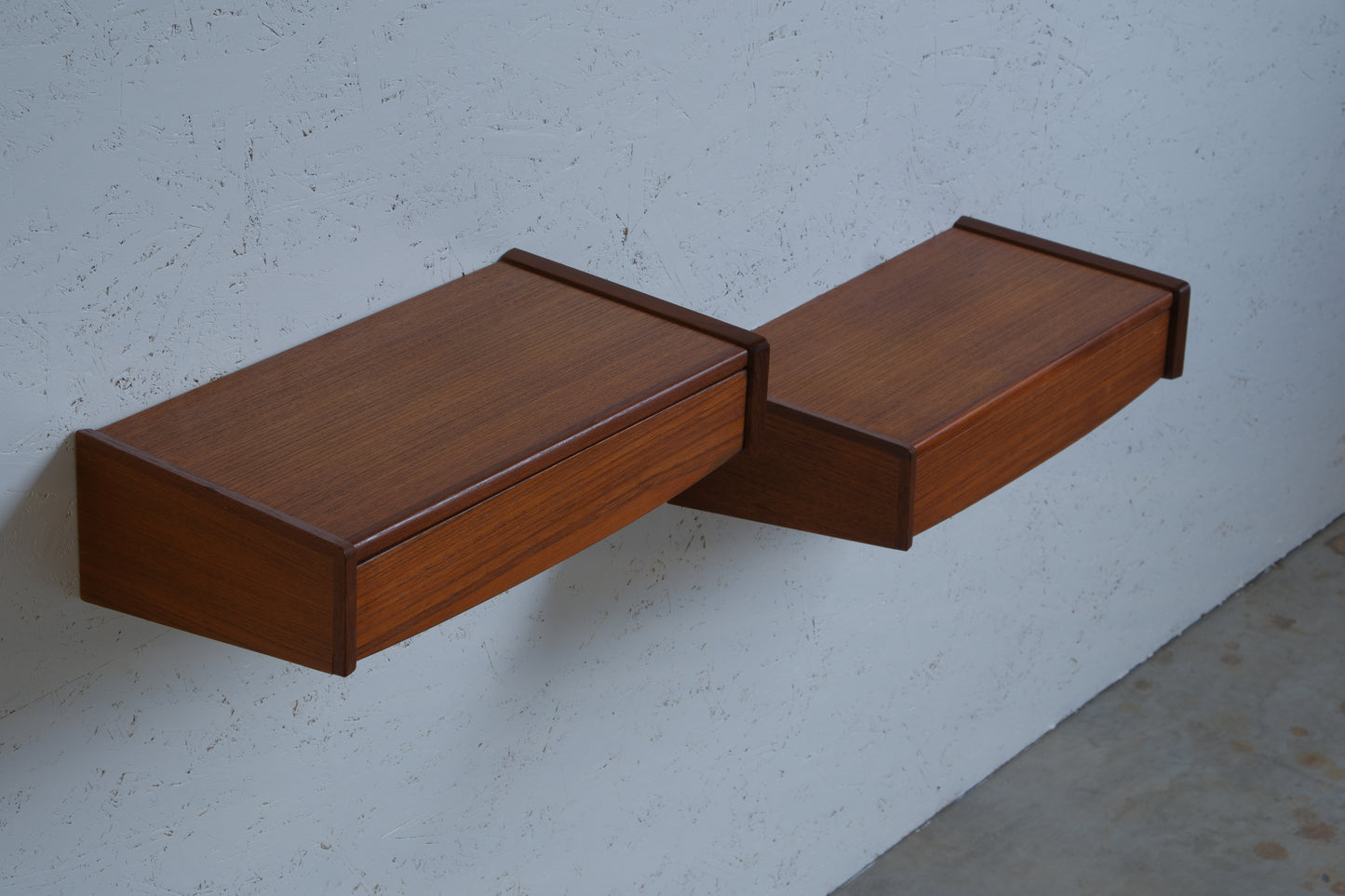 Floating teak nightstands (pair)