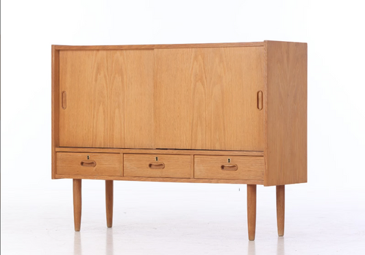 Low oak sideboard, 1960-70s