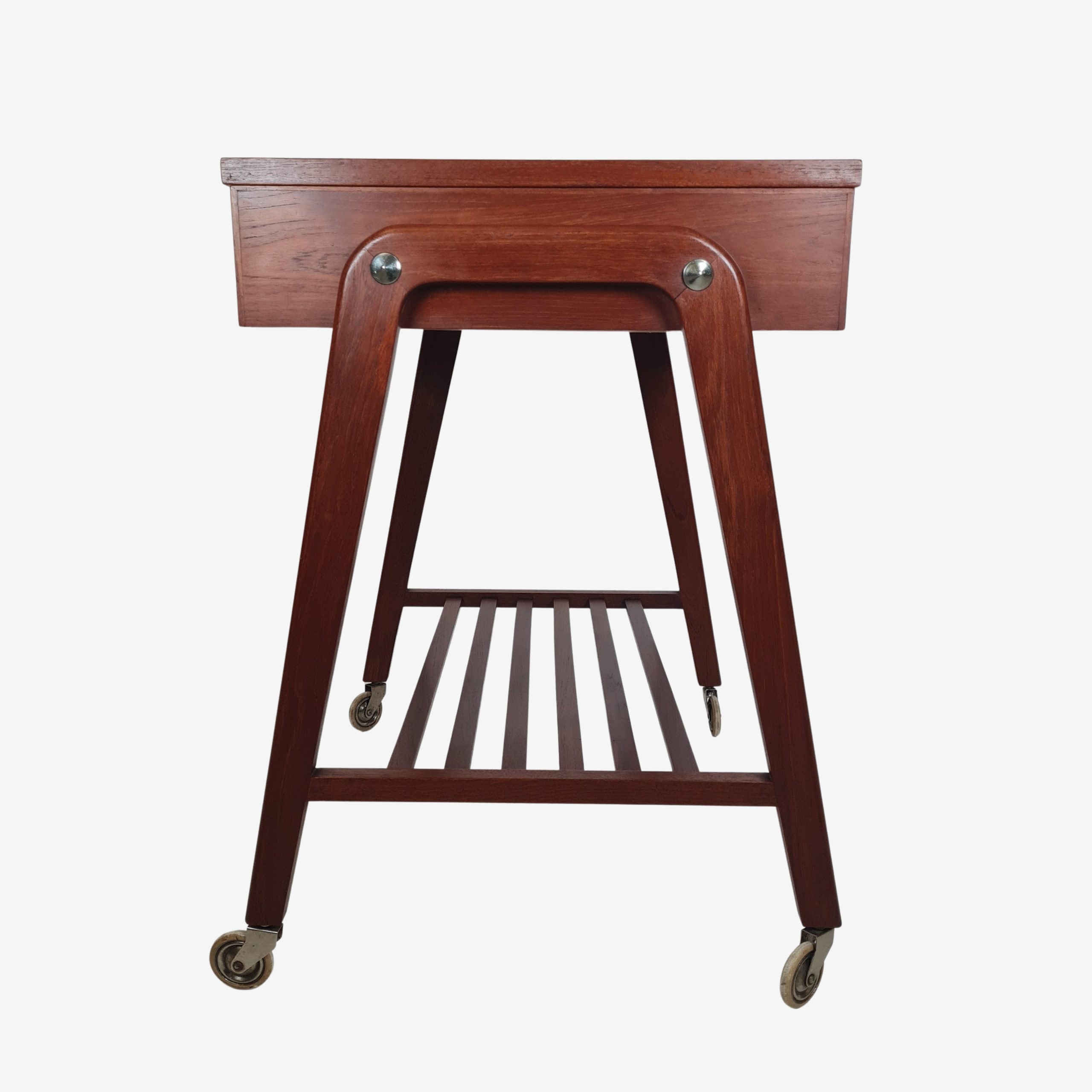 Sewing table on wheels with flap | Teak