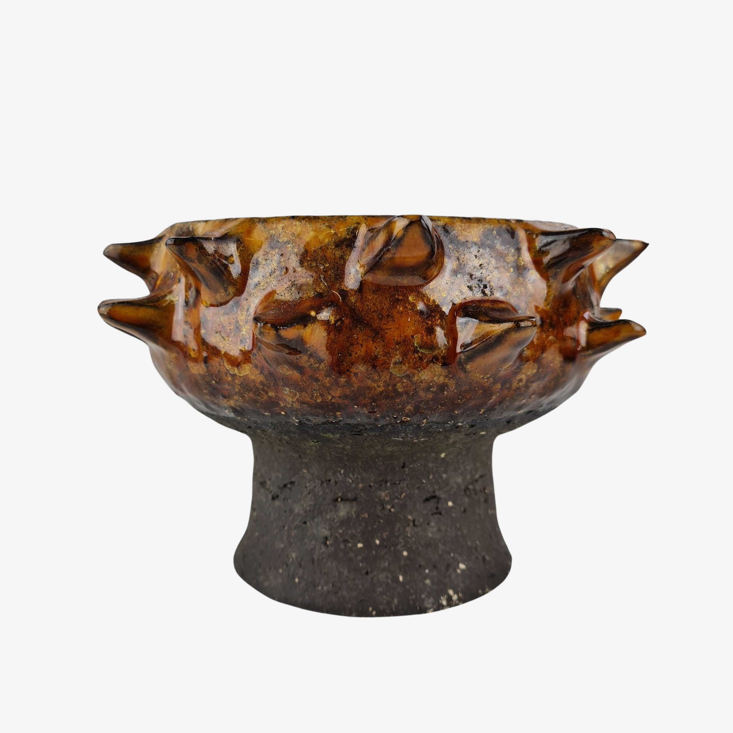 Keramik skål i organisk form | Utydelig signatur | Dansk keramik