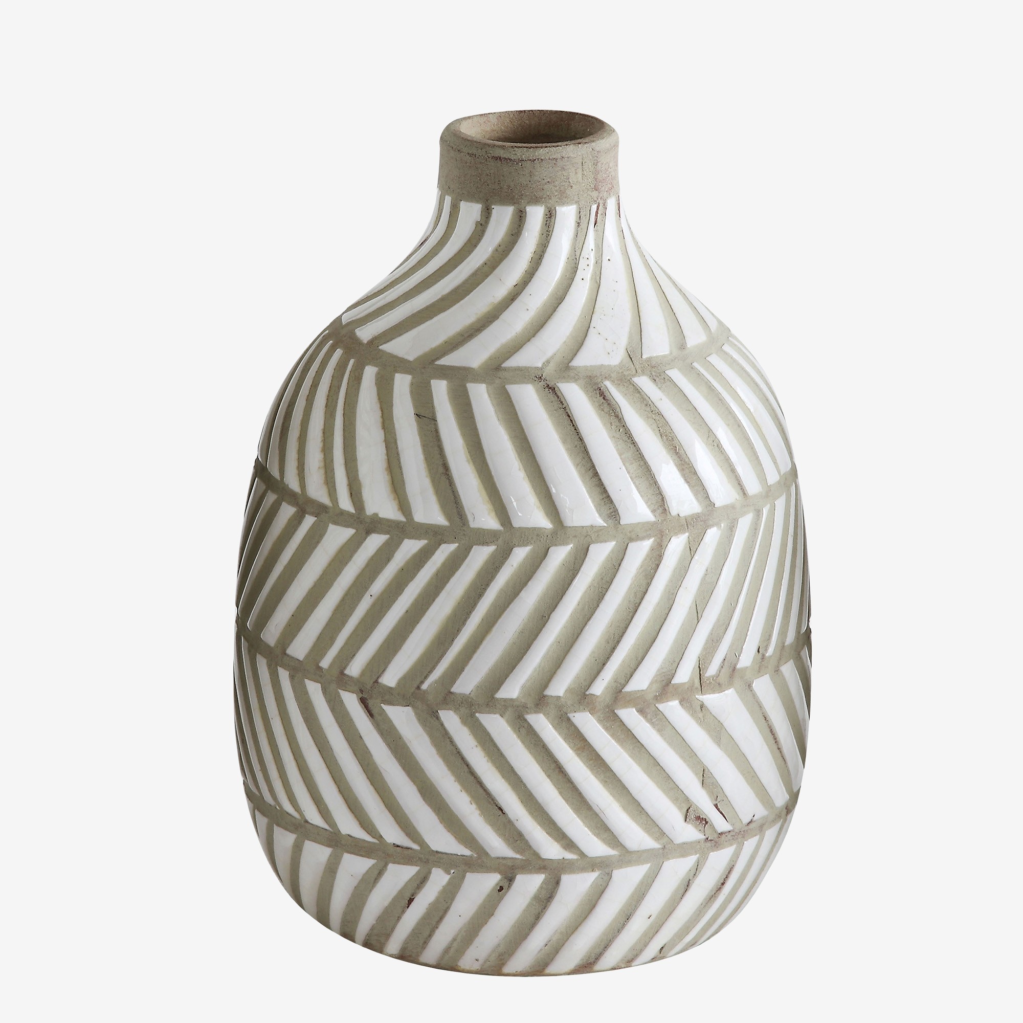 Decorative vase, white, terracotta