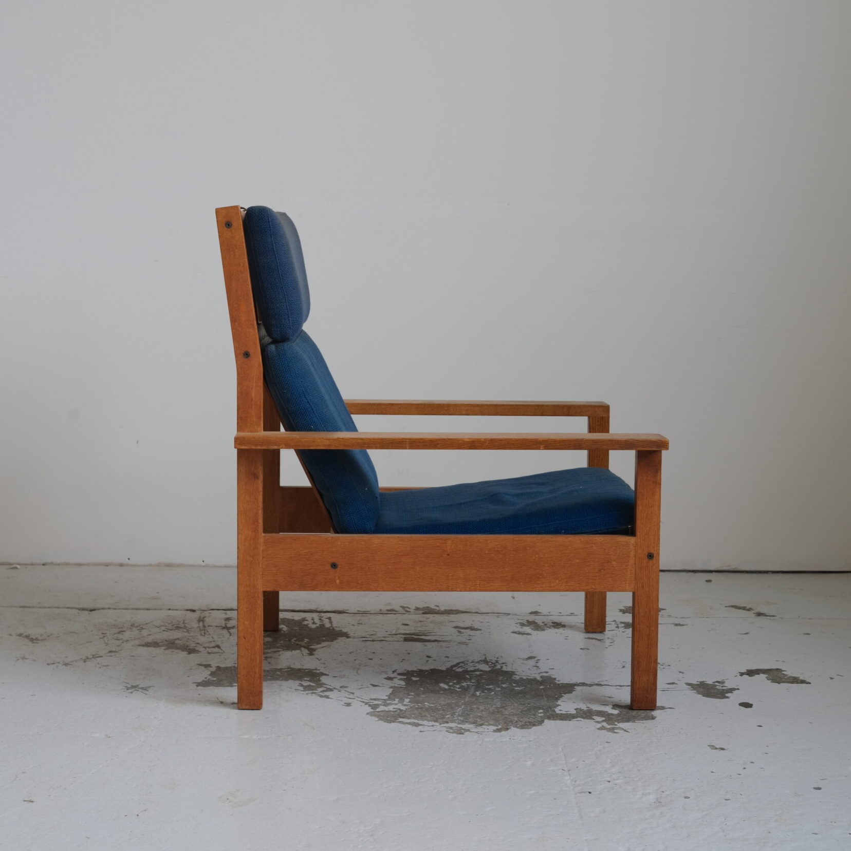 Solid oak armchair, Denmark 1970s