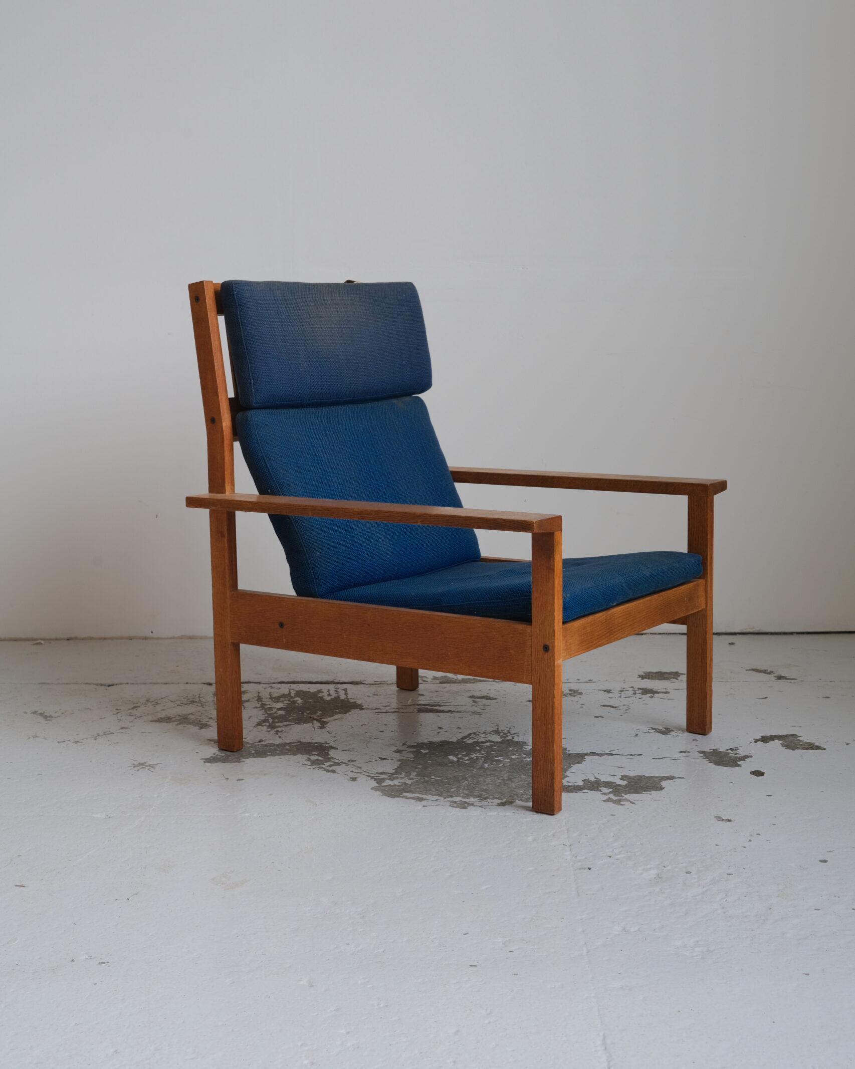 Solid oak armchair, Denmark 1970s